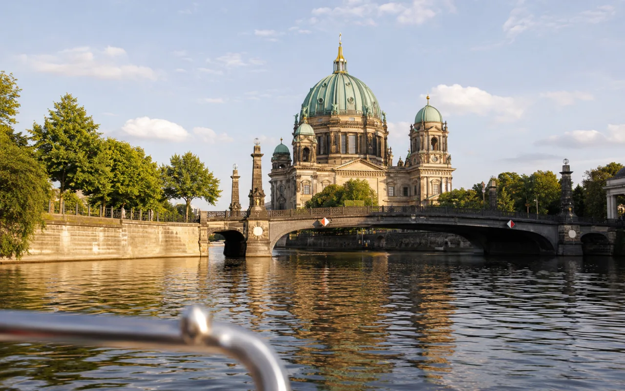 Berliner Dom und Friedrichsbrücke von der Spree aus
